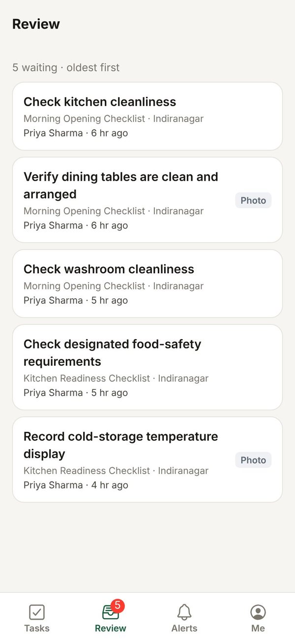 Manager review list on the phone